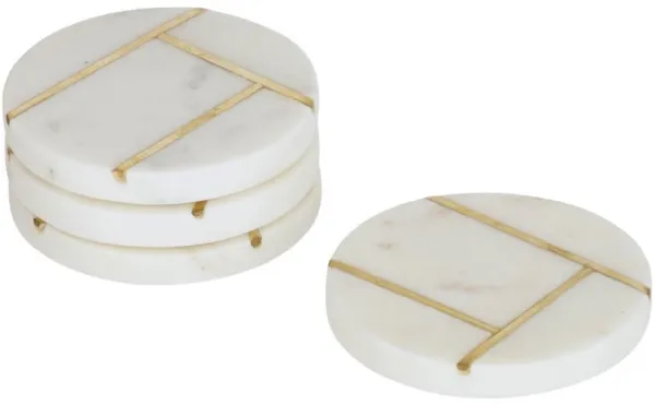 Tahis, Glasunderlägg, vitt guld, H1.5x10x10 cm