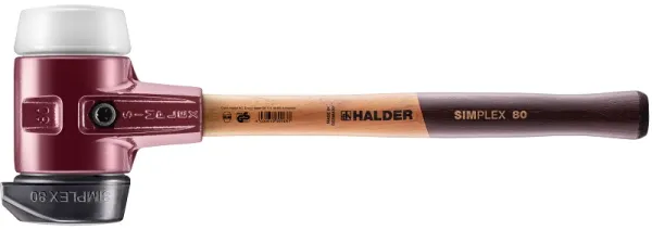 SIMPLEX mjukslaghammare med gjutjärnshus och träskaft, Ø 80, Gummikombination med "stand-up"/ Superplast