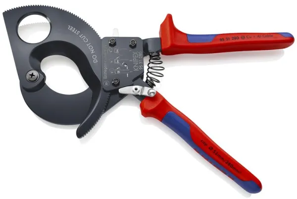 Knipex Kabelsax (spärrprincip) svartlackerad, med flerkomponentshandtag 280 mm