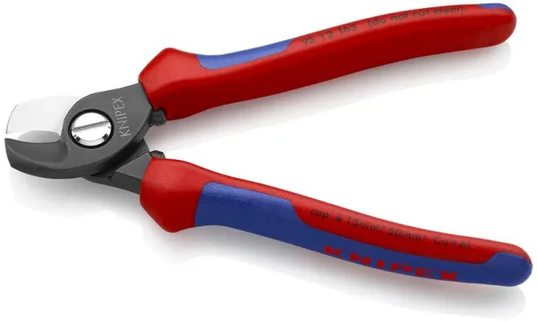 Knipex kabelsax, brunfinish, med flerkomponentshandtag 165 mm