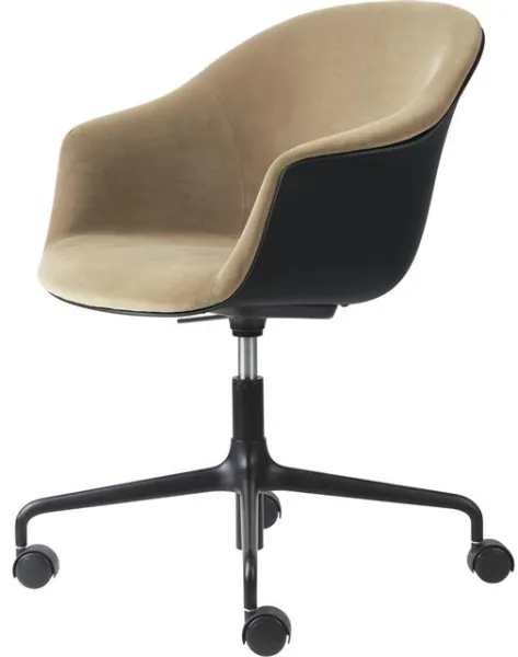 GUBI Bat Kontorsstol Klädd Front Matt Svart/905 Dune