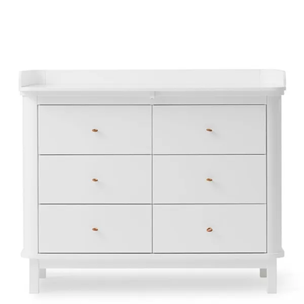 Oliver Furniture Wood Skötbord med 6 lådor Vit